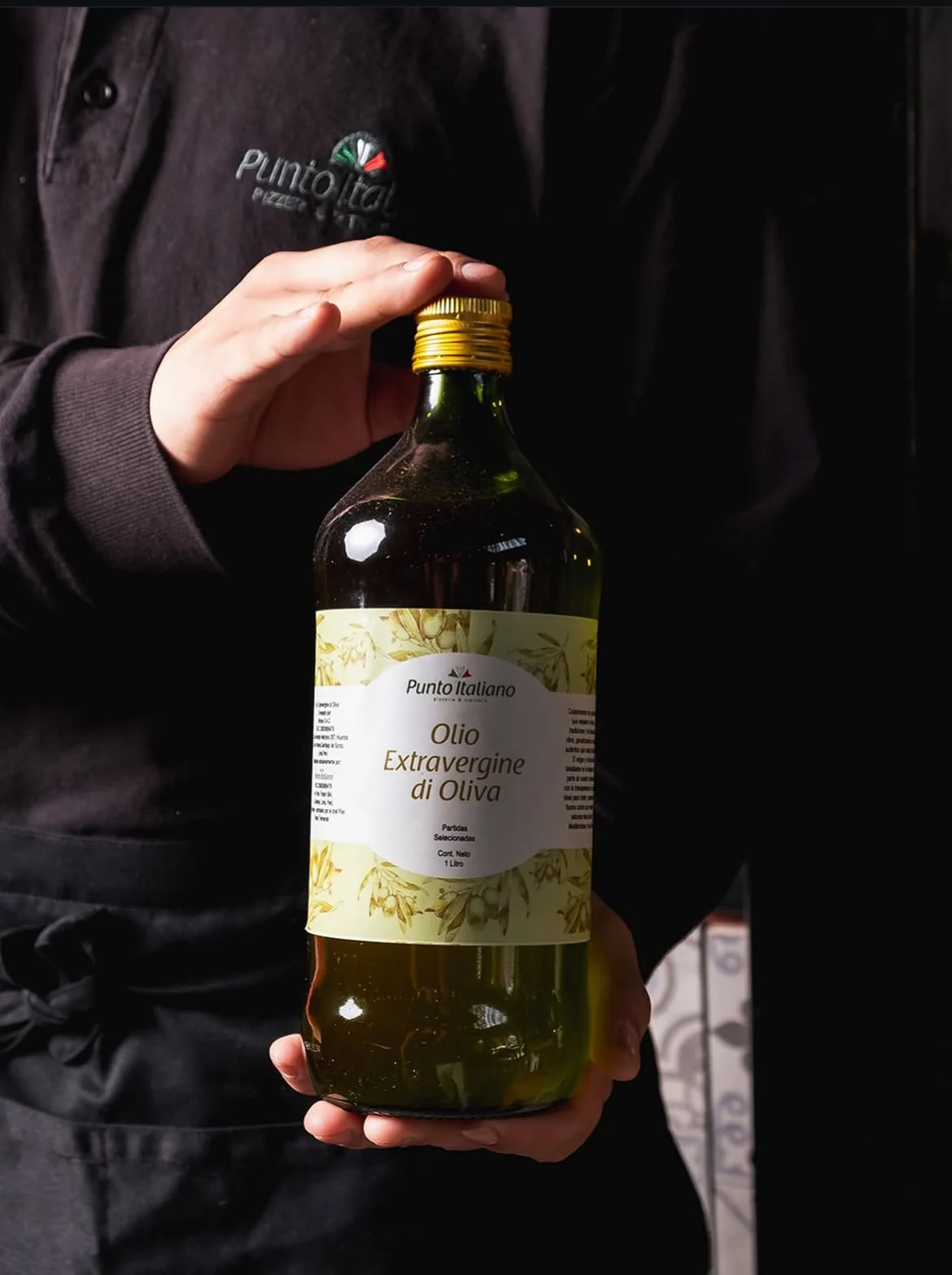 Botella de aceite de oliva extra virgen Punto Italiano de un litro